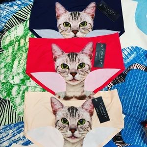 3 pairs! Girl’s Boutique Kitty Seamless Hipster